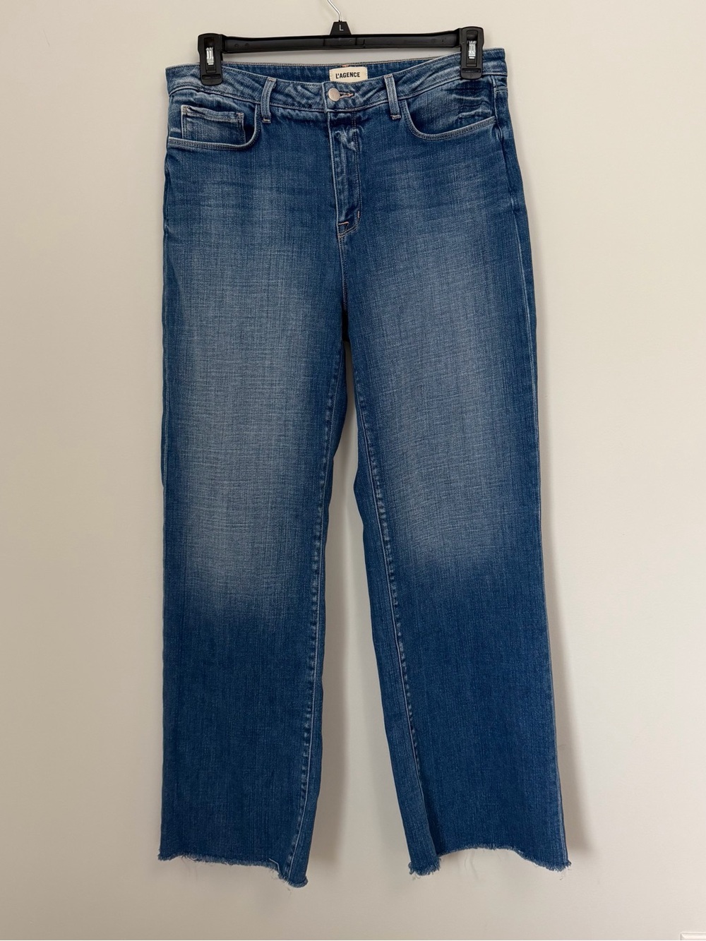 L'AGENCE Mid-Rise Straight Leg Jeans in Medium Blue 31